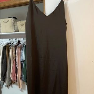 Brown midi slip dress